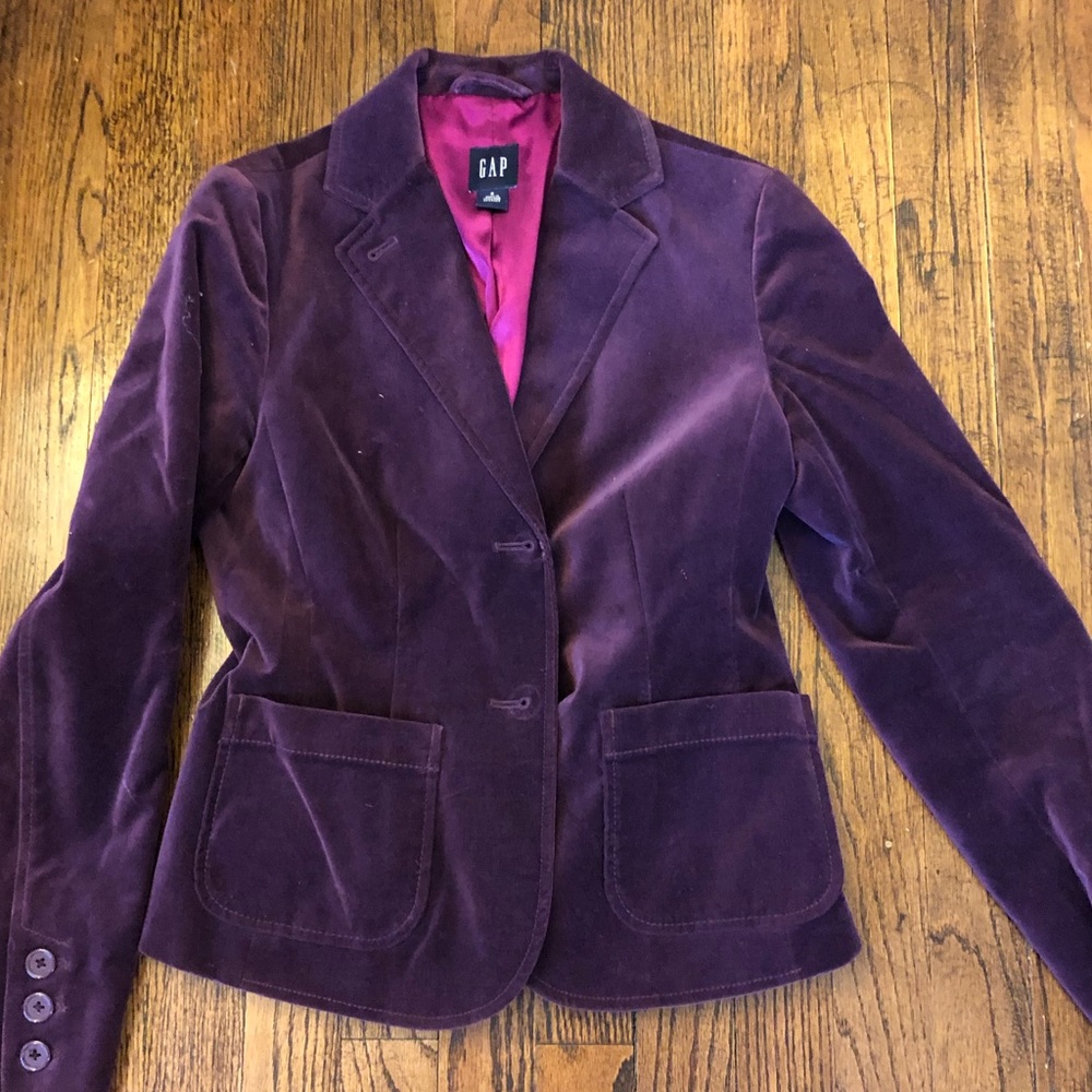 Purple velvet Gap blazer
